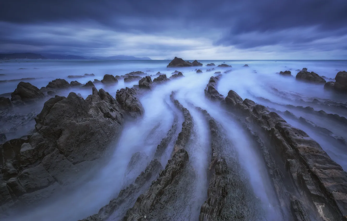 Photo wallpaper sea, the sky, nature, rocks, excerpt, Spain