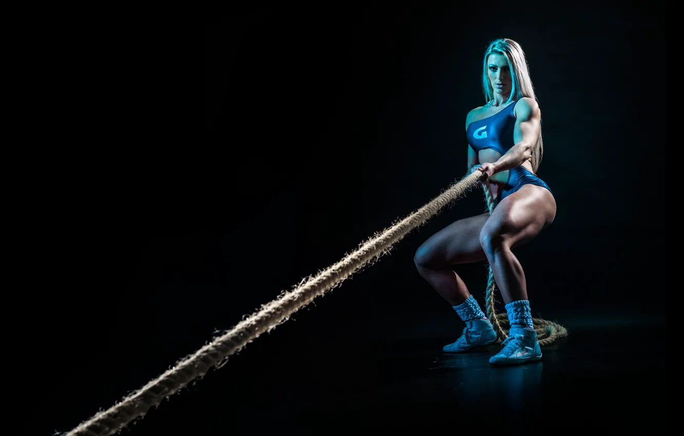 Photo wallpaper model, workout, fitness, rope