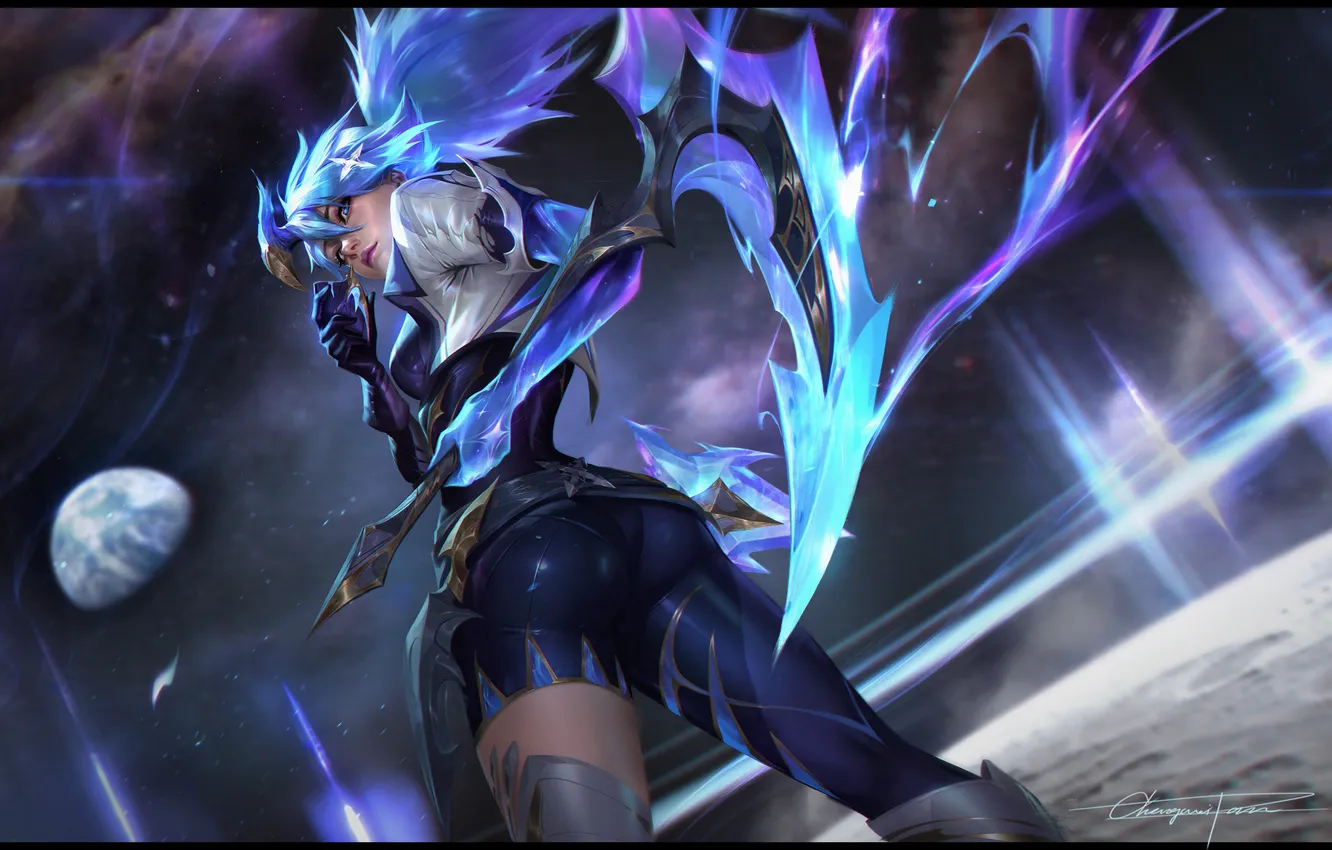Photo wallpaper art, Akali, League of Legends