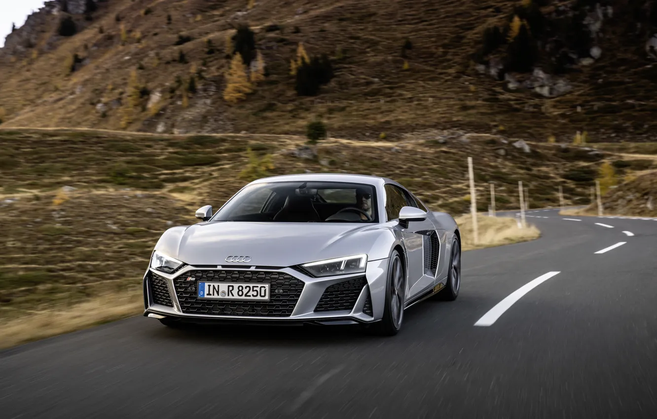 Photo wallpaper Audi, speed, supercar, Audi R8, Coupe, V10, 2020, RWD
