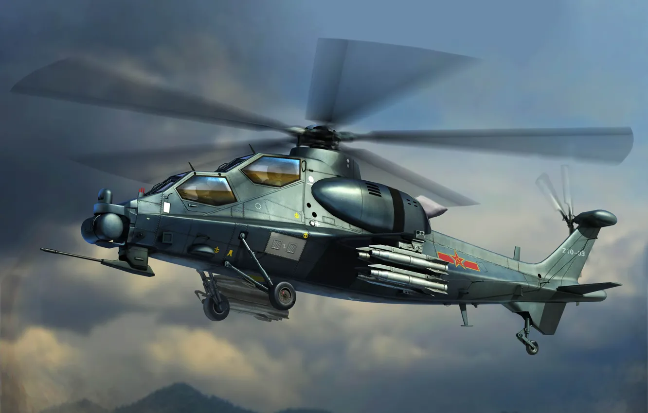 Photo wallpaper China, China, CAIC WZ-10, attack helicopter, PLA, Chinese Z-10 Attack Helicopter