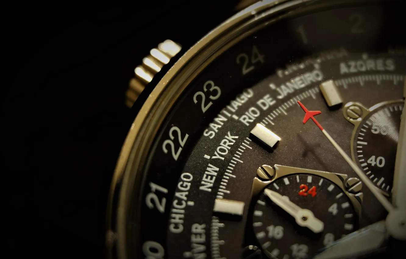 Photo wallpaper macro, time, watch