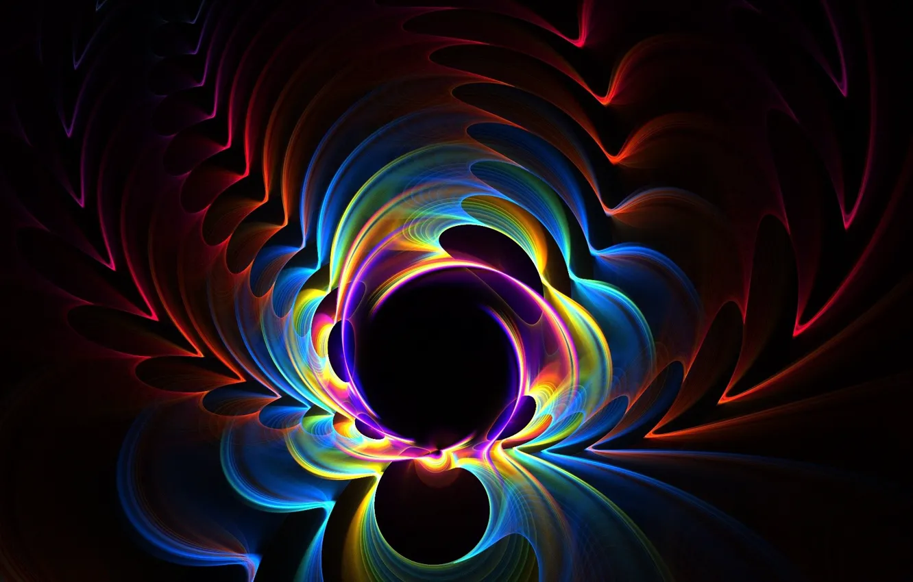 Photo wallpaper Color, Rainbow, Black hole