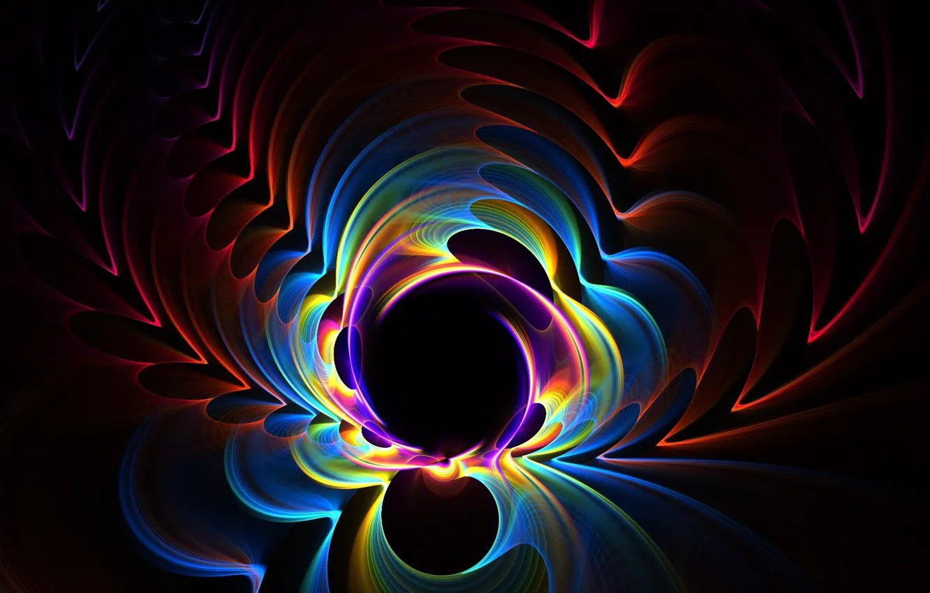 Photo wallpaper color, rainbow, black hole
