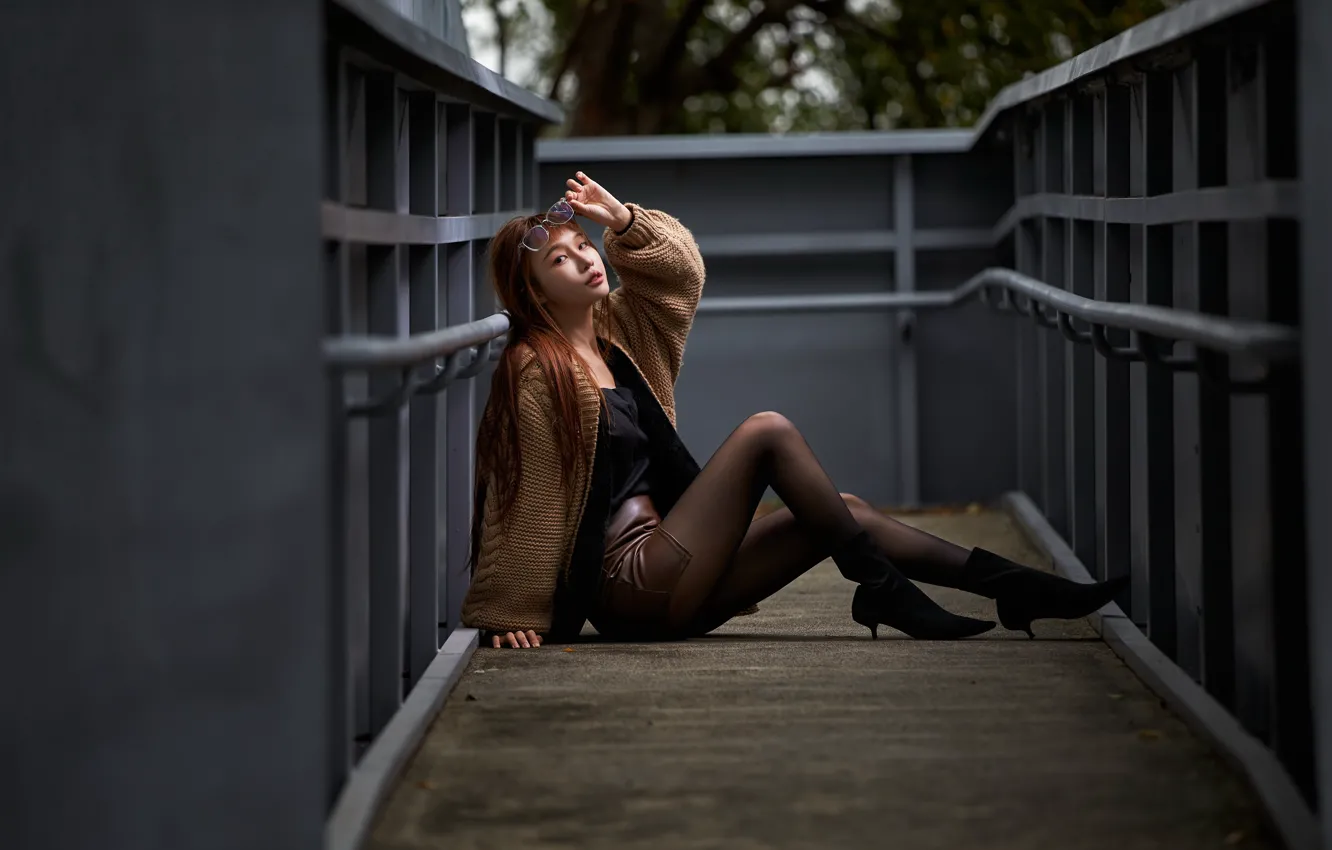 Photo wallpaper girl, pose, Asian