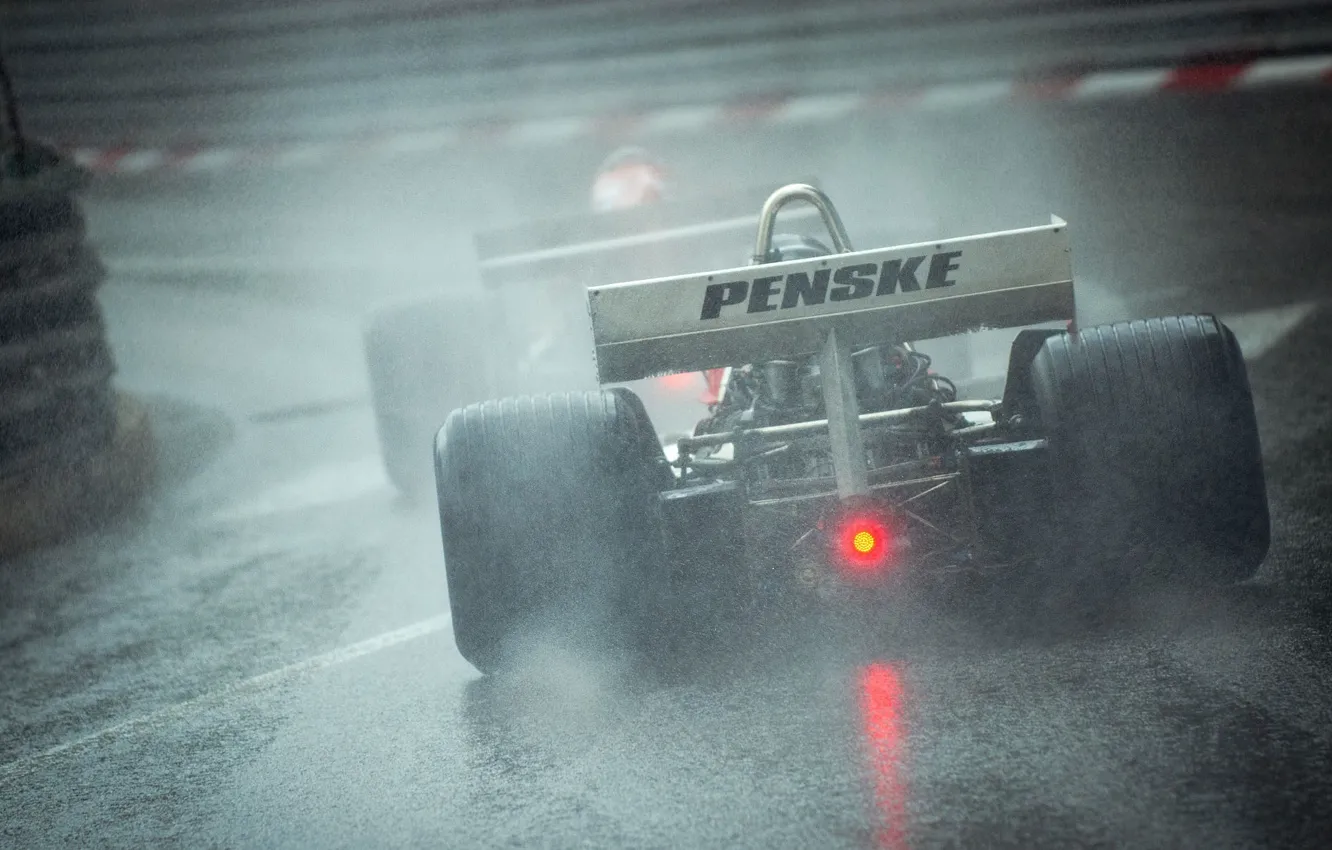 Photo wallpaper rain, race, formula 1, the car, rain, Formula 1, race