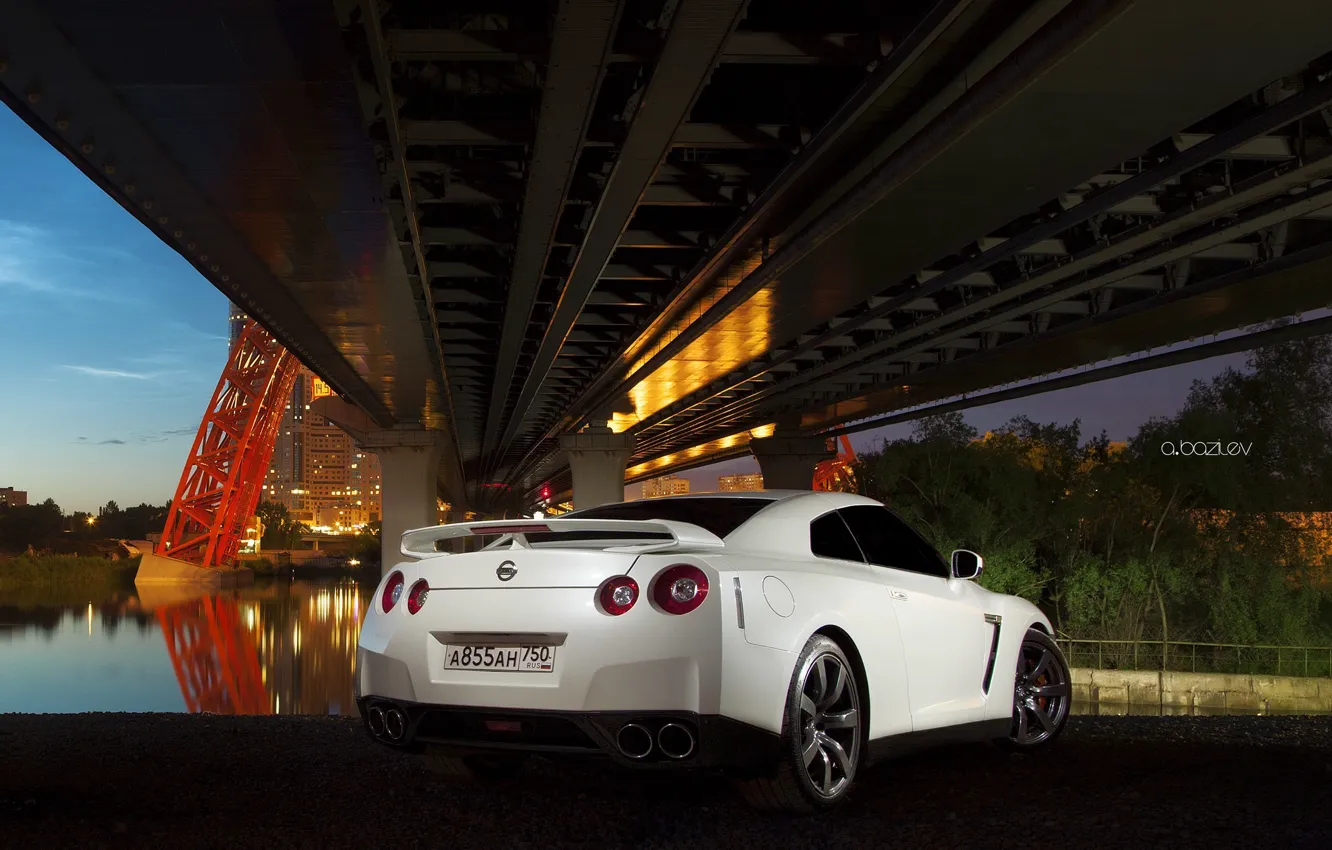 Photo wallpaper machine, bridge, Nissan, photographer, GTR, Nissan, auto, photography