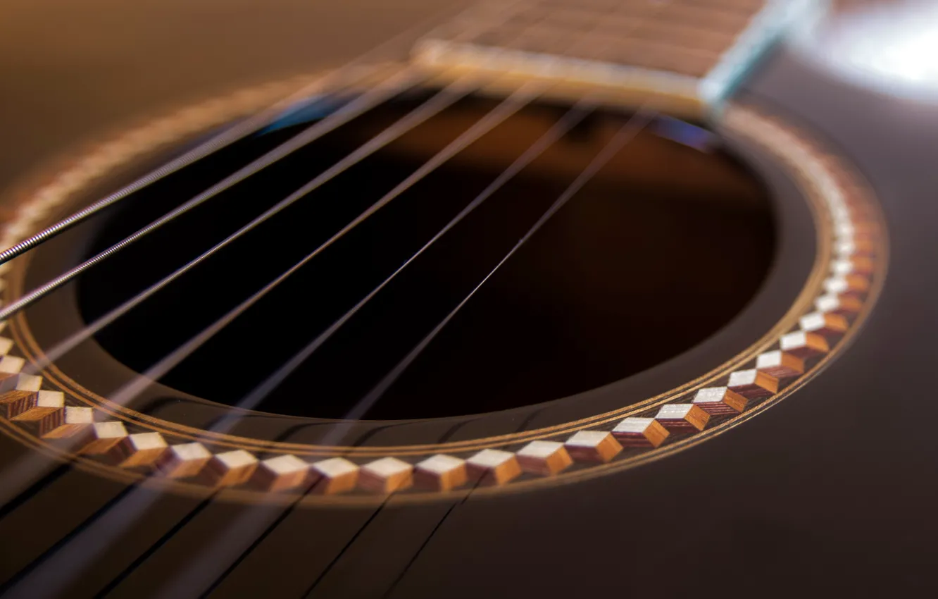 Photo wallpaper macro, music, guitar
