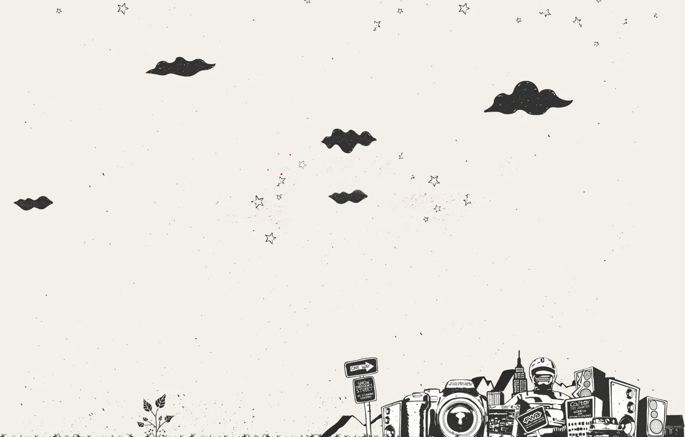 Photo wallpaper figure, plant, minimalism