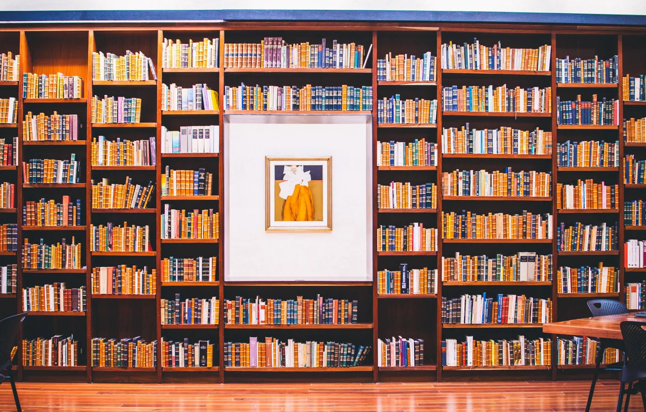 Photo wallpaper picture, book, library, a lot, shelves
