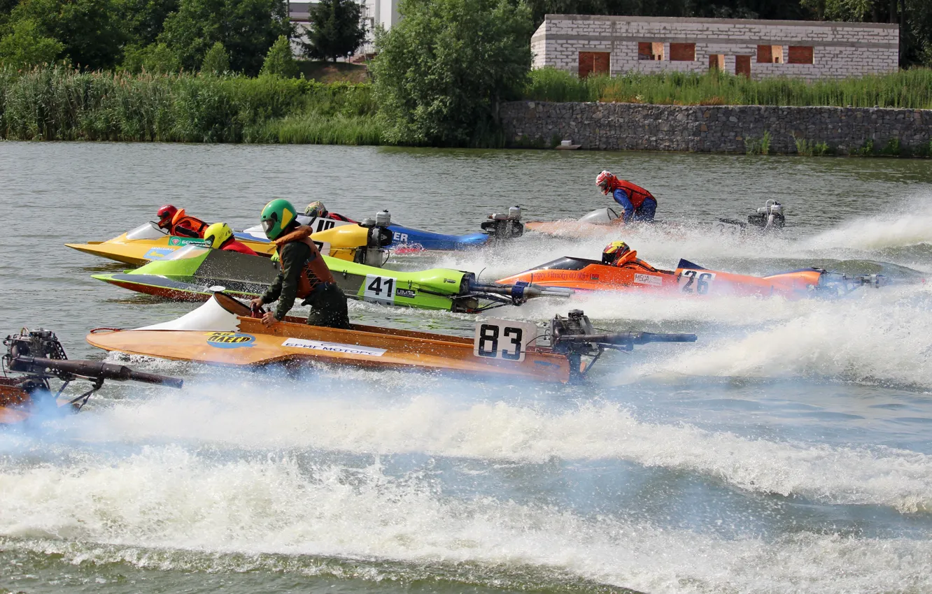Photo wallpaper race, boat, speed