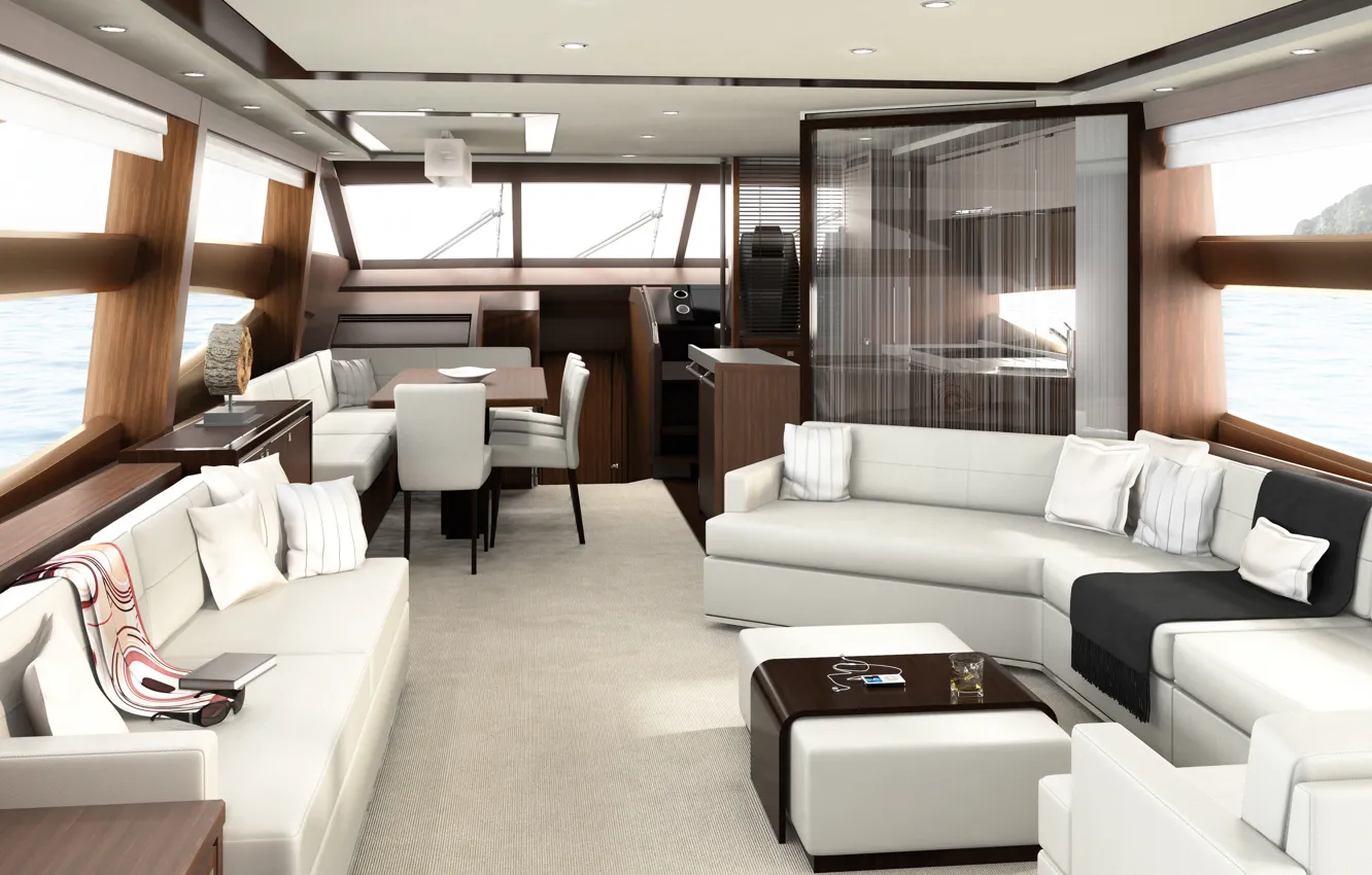 Photo wallpaper saloon, luxury, yacht, motor, Princess-72