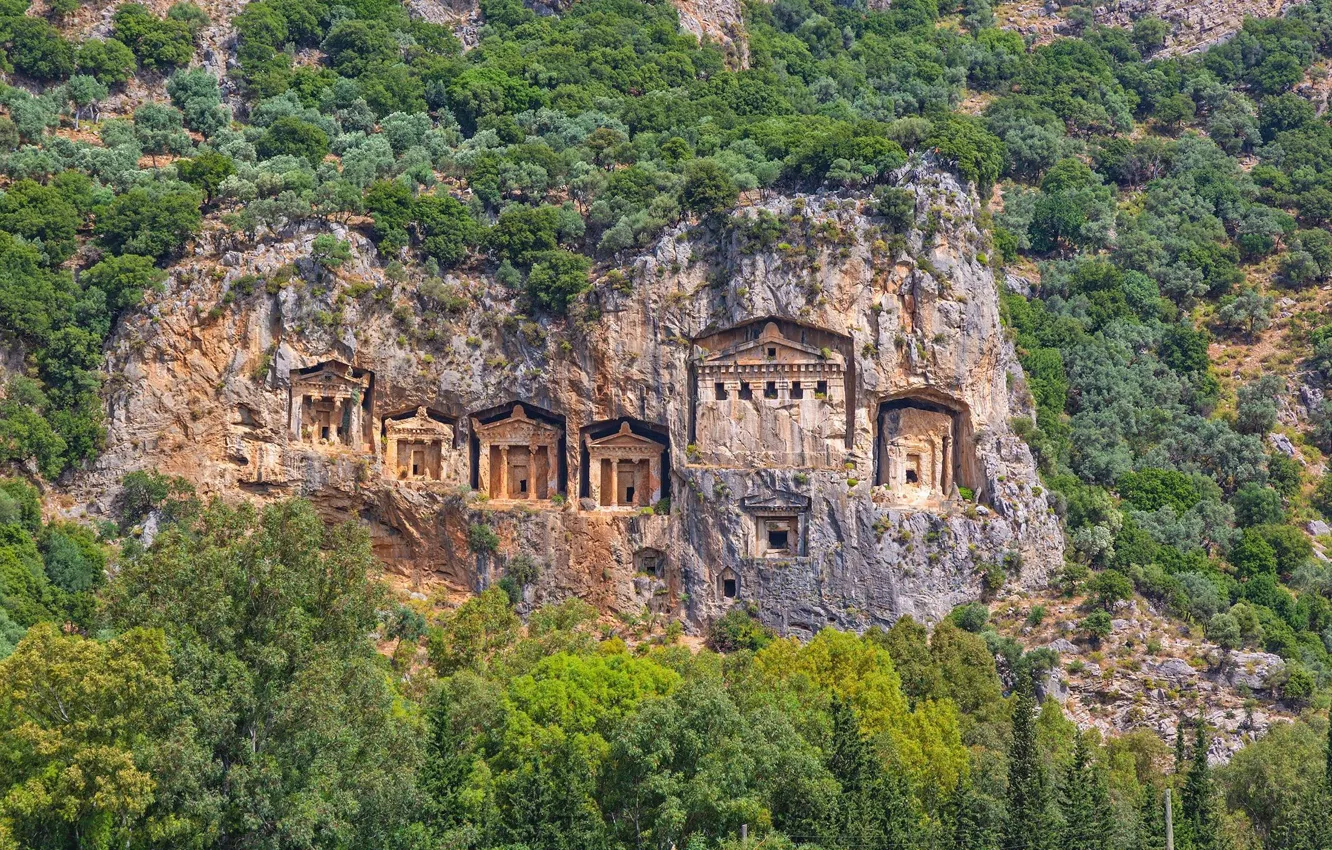 Photo wallpaper Turkey, holiday, tomb, Muğla, Dalyan
