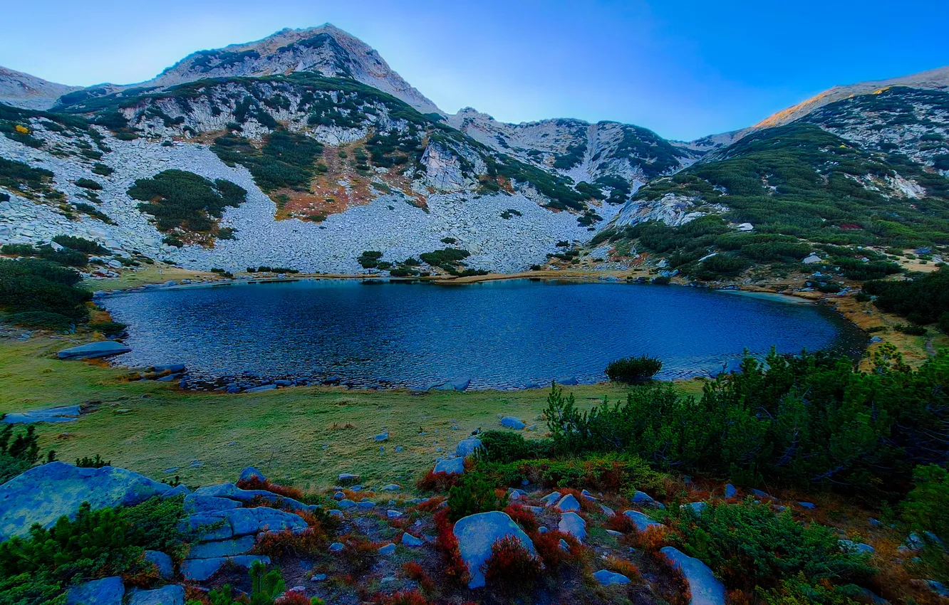 Photo wallpaper mountains, beauty, space, blue sky, Nikolov Andriyan, Muratovo Lake
