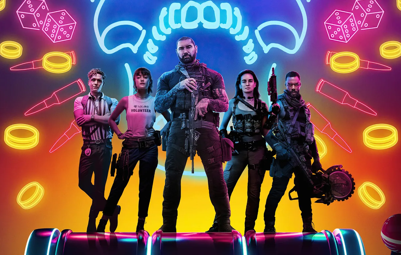 Photo wallpaper weapons, horror, action, poster, characters, Dave Bautista, Dave Batista, Matthias Schweighöfer