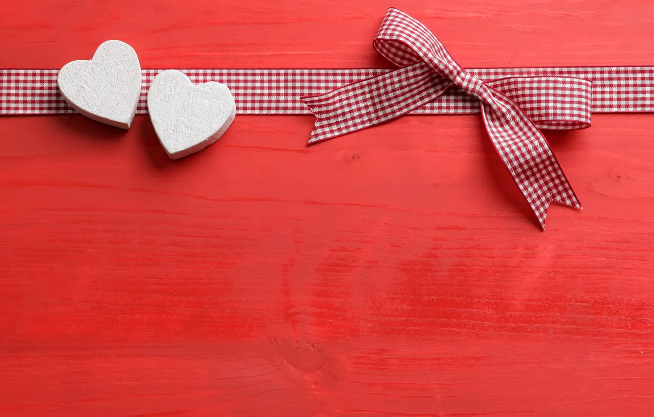 Photo wallpaper tape, hearts, bow