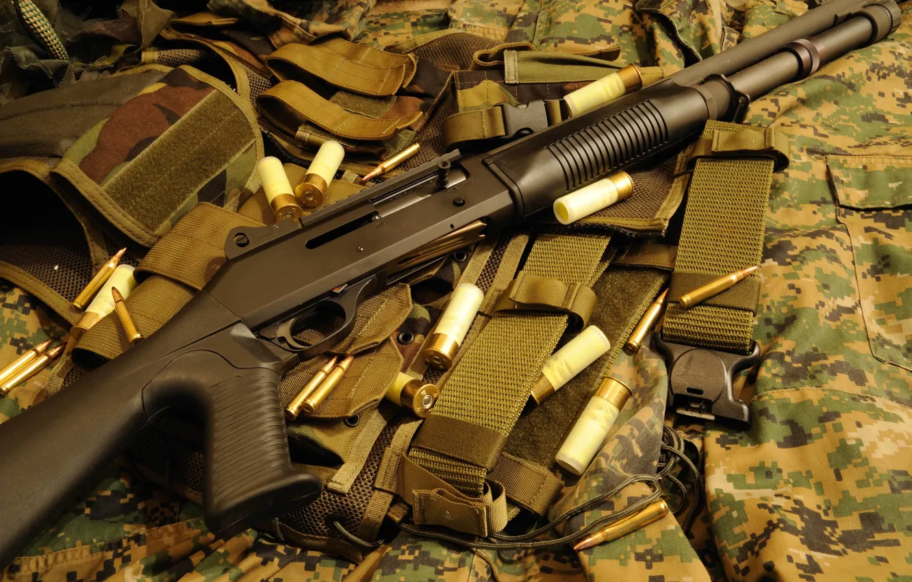 Photo wallpaper weapons, the gun, camouflage, self-loading, smoothbore, store, Benelli M1014, (M4)