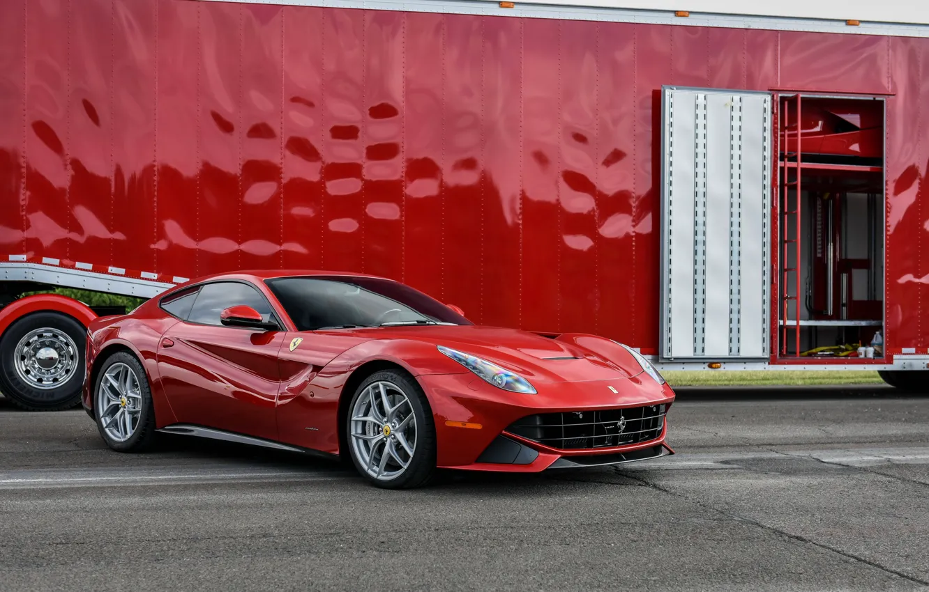 Photo wallpaper Ferrari, Red, Berlinetta, F12, trailer