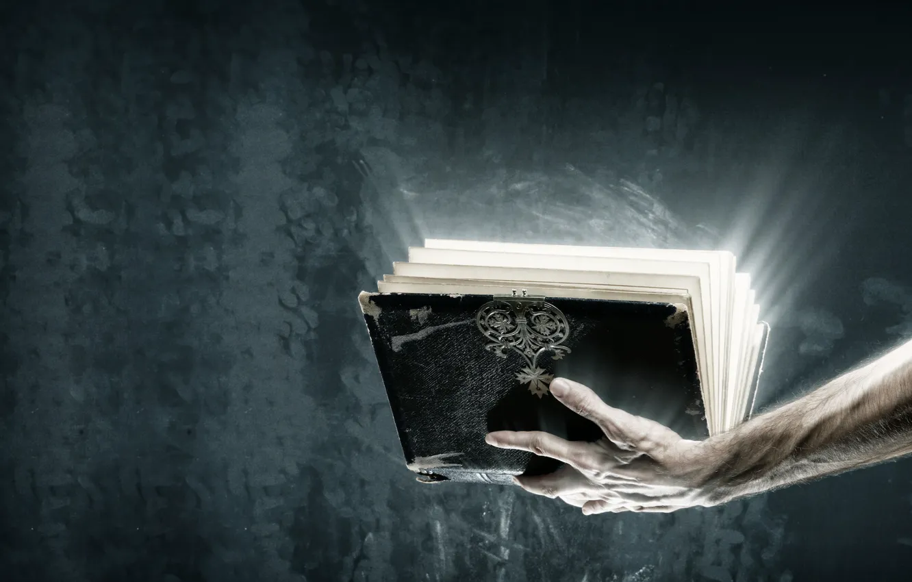 Photo wallpaper hand, bible, Fingers, holy book