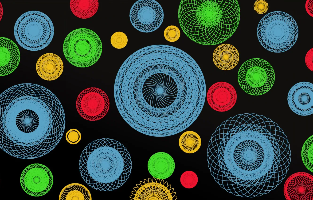 Photo wallpaper circles, pattern, paint, ring