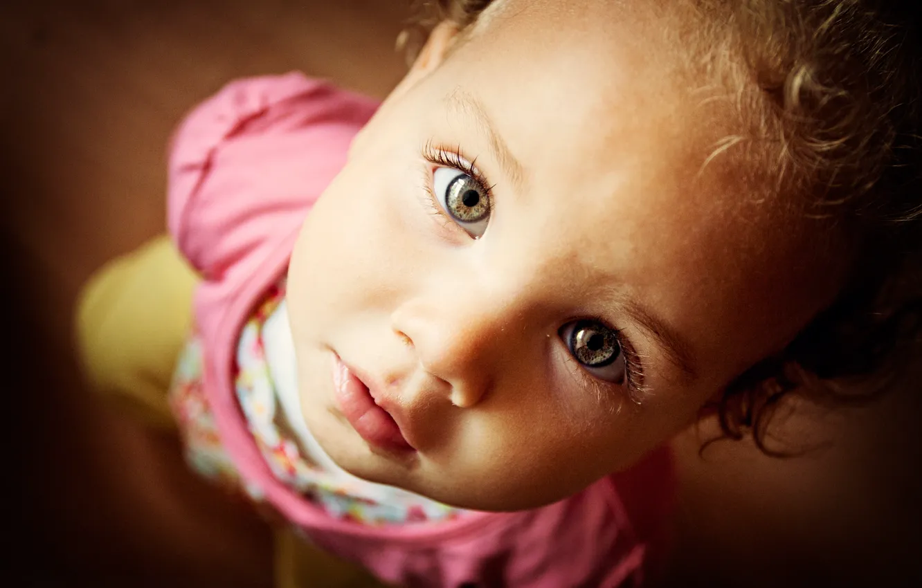 Photo wallpaper look, children, curls