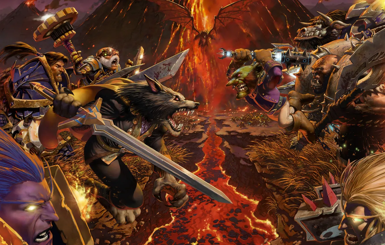 Photo wallpaper battle, race, wow, world of warcraft, alliance, Warcraft, Alliance, Horde