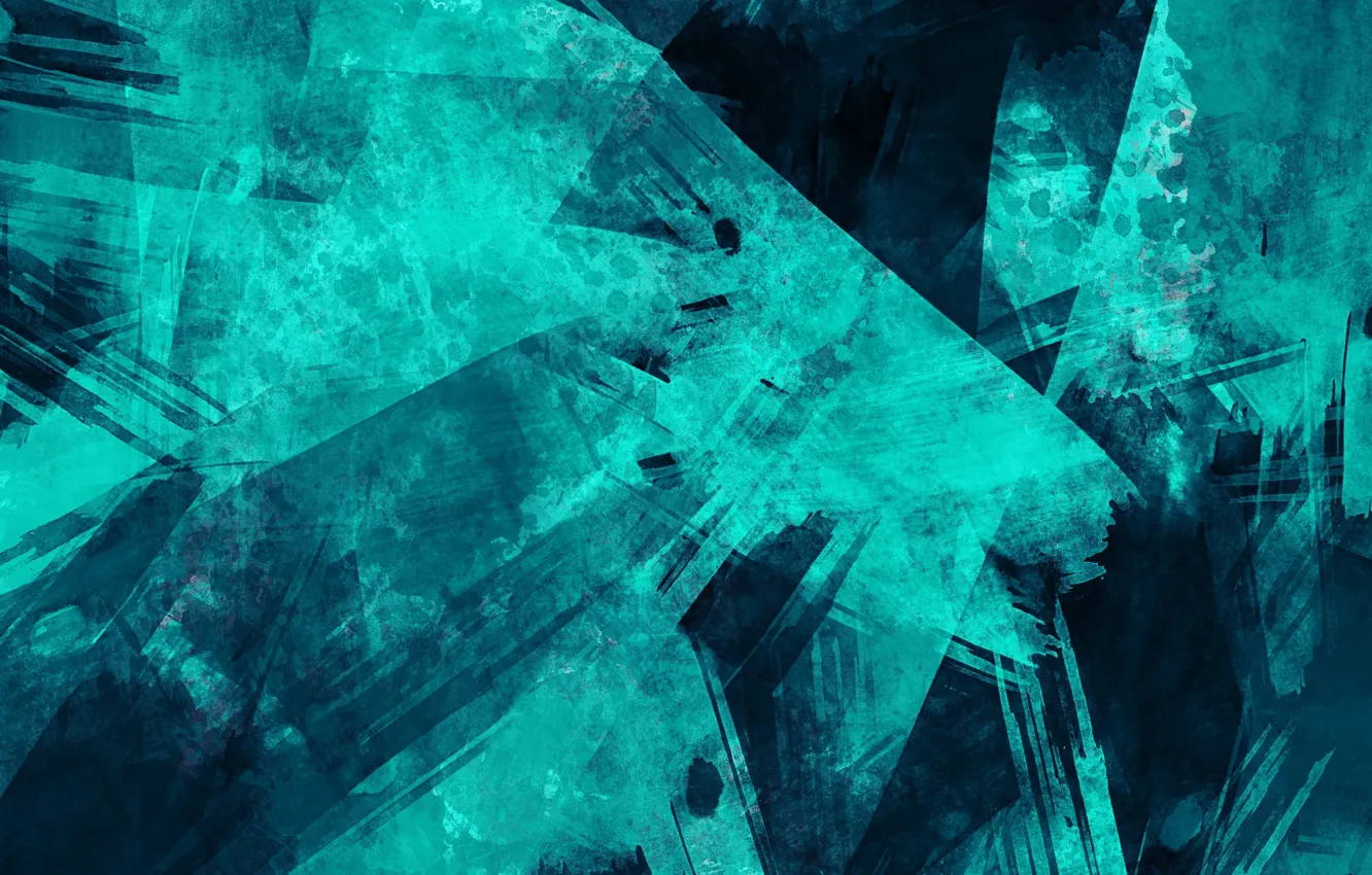 Photo wallpaper abstraction, graphics, green background, strokes, composition