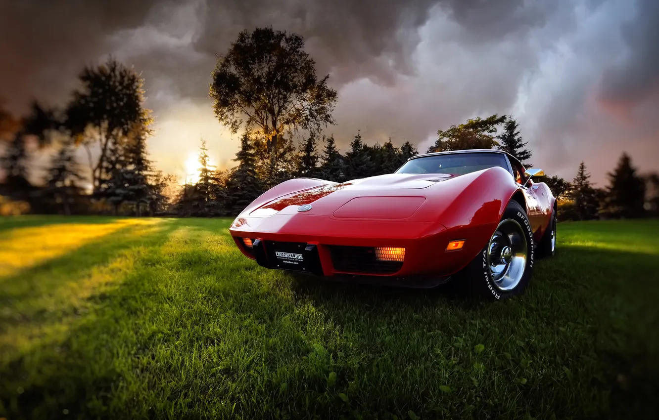 Photo wallpaper the sky, nature, Corvette, Corvette