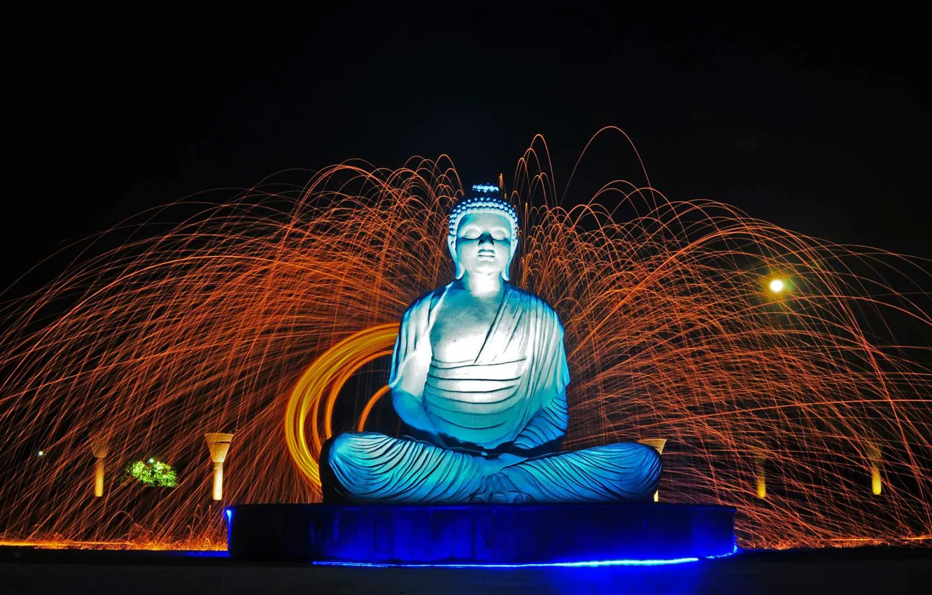 Photo wallpaper India, Chandigarh, Garden Of Silence, Buddha Statue