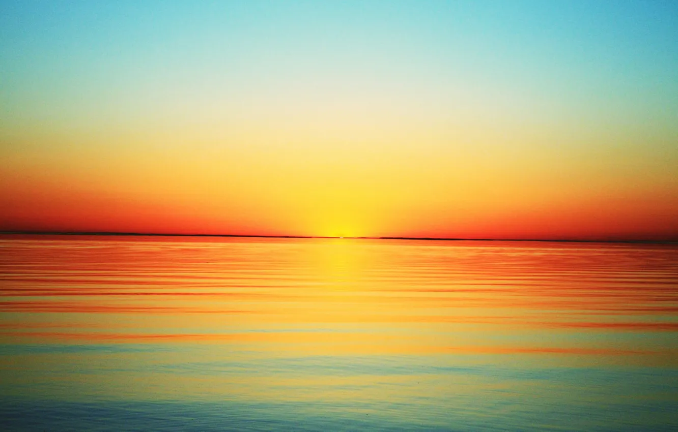 Photo wallpaper the sky, water, the sun, sunset, color