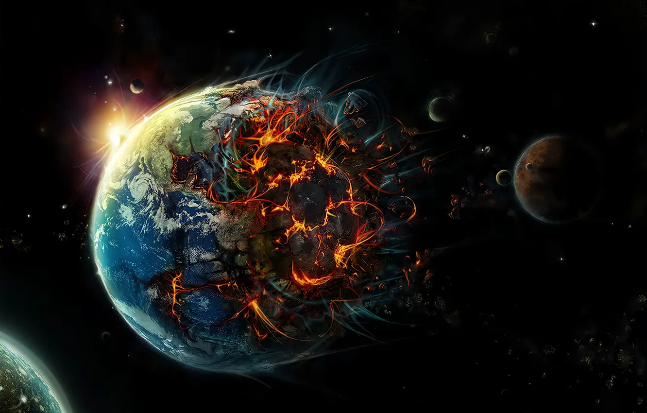 Photo wallpaper Planet, Earth, Apocalypse, The End Of The World, Destruction