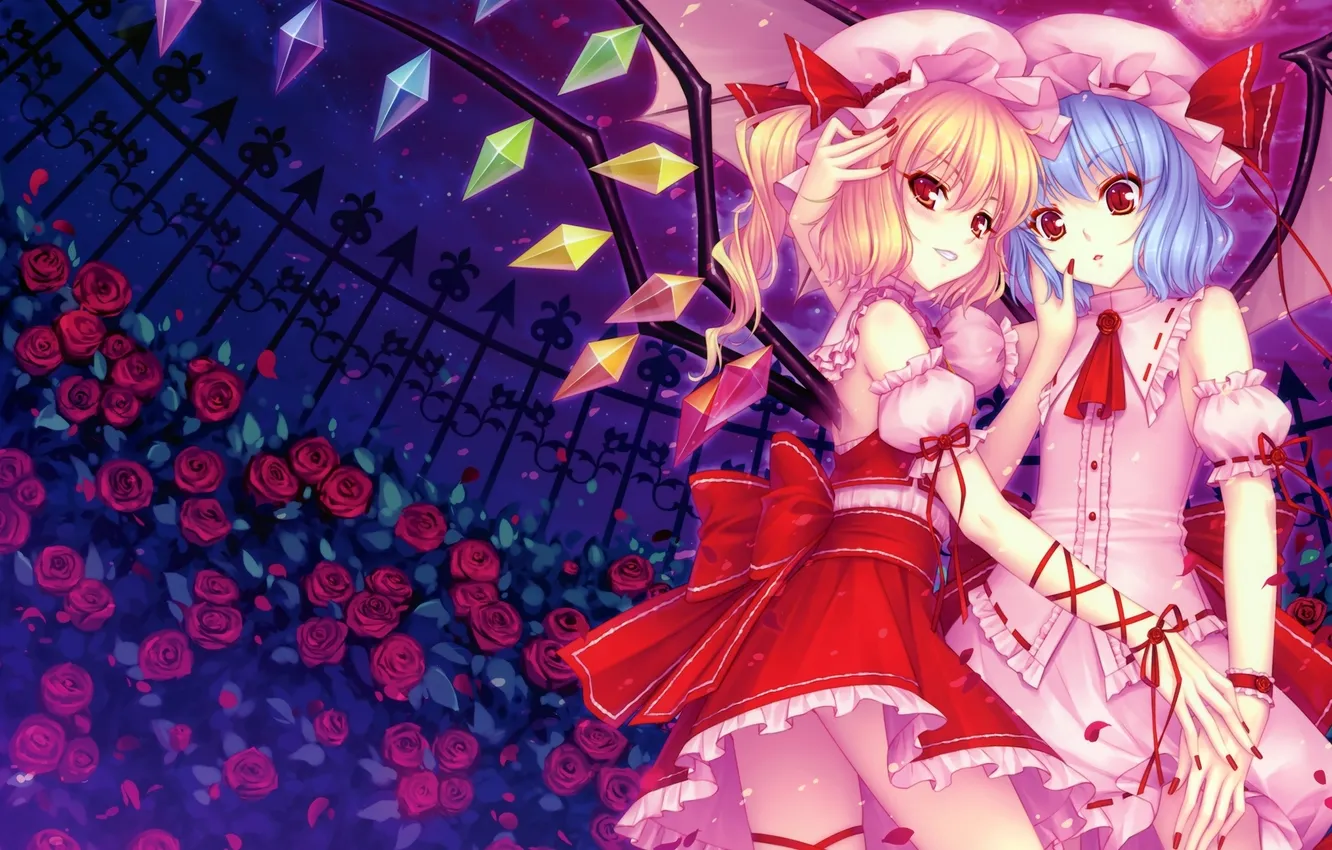 Photo wallpaper touhou, Flander, sisters Scarlet, Remilia, Touhou