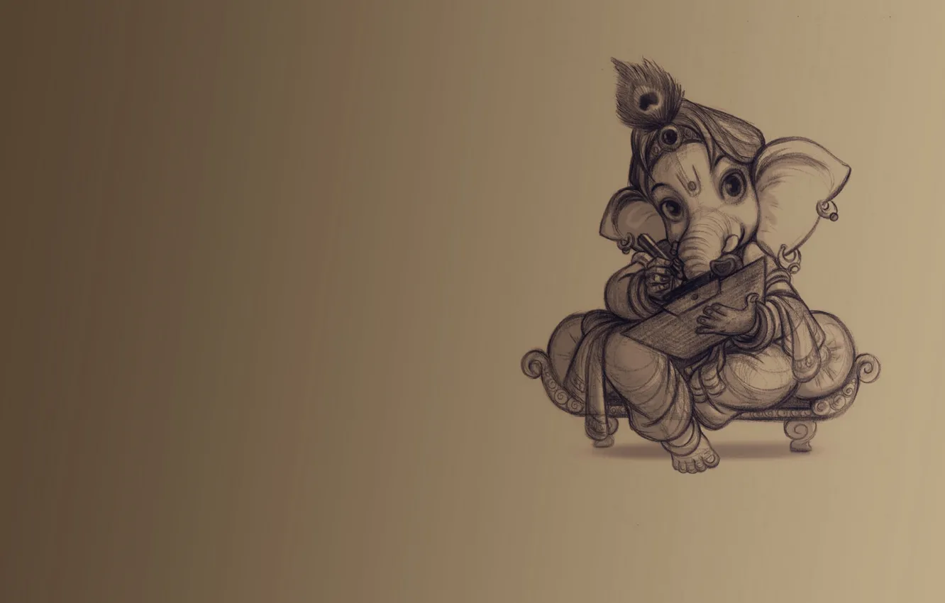 Photo wallpaper background, elephant, teaching, Ganesh