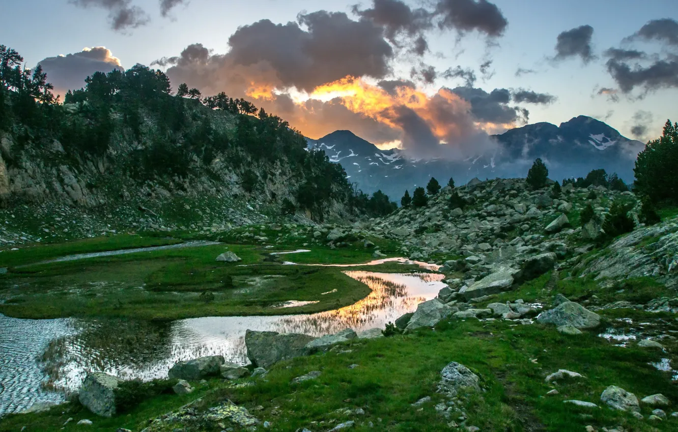 Photo wallpaper the sky, landscape, mountains