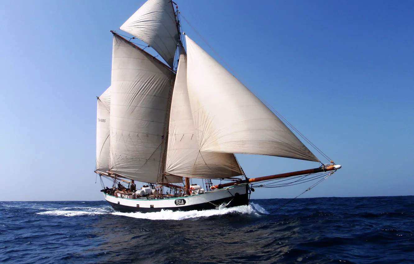 Photo wallpaper sea, the sky, yacht, sails