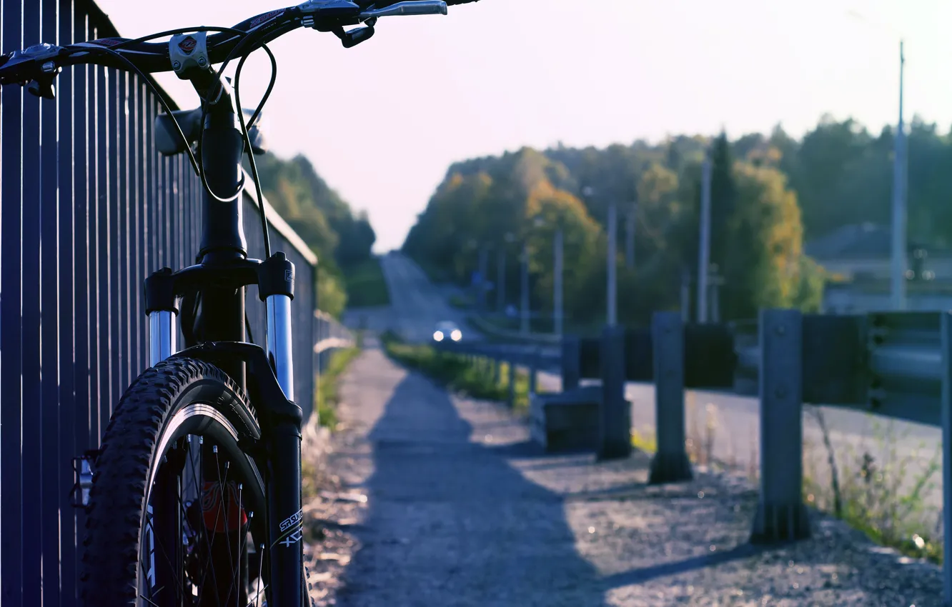 Photo wallpaper asphalt, the sun, bike, background, mood, earth, widescreen, Wallpaper