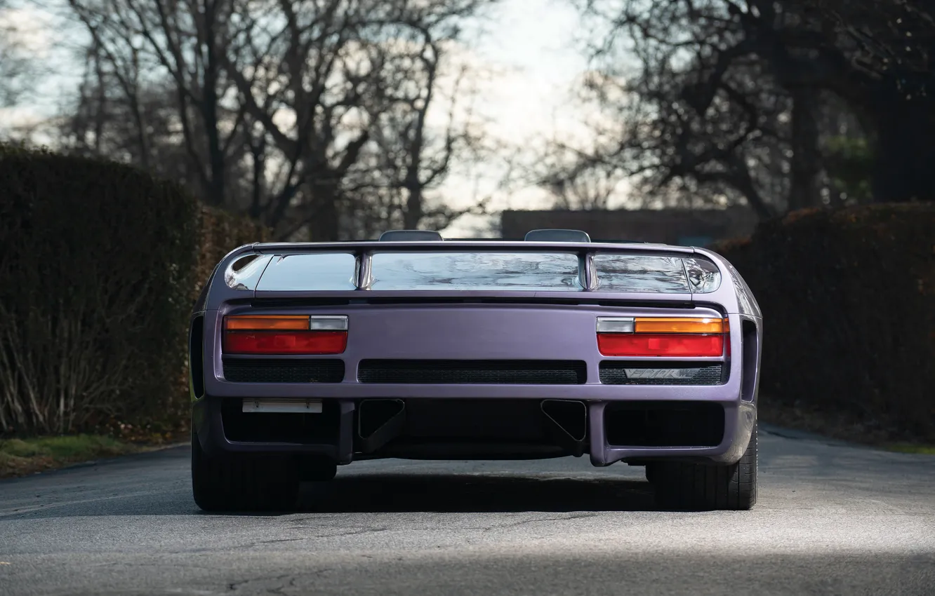 Photo wallpaper vector, Roadster, vector, supercar, rear view, 1993, Supercar, Vector Motors Corporation
