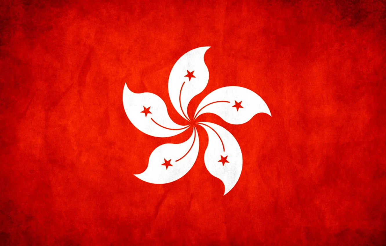 Photo wallpaper red, stars, Hong Kong, flag, Texture