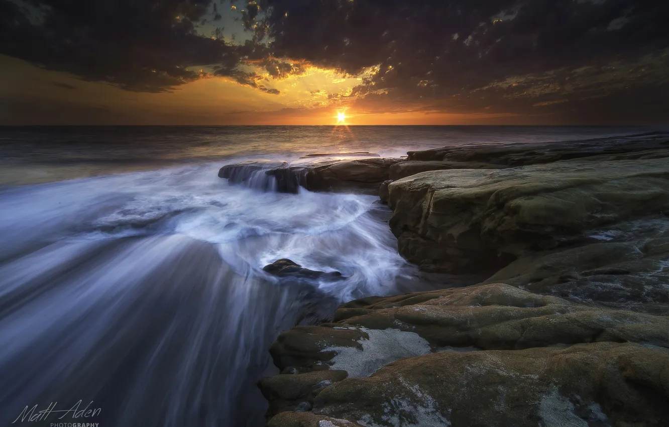 Photo wallpaper sea, nature, rocks, stream