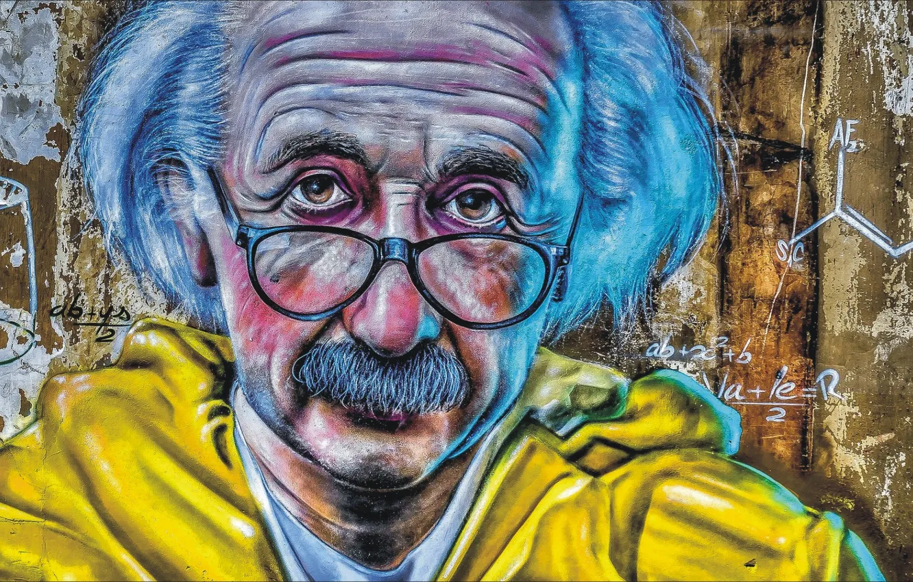 Photo wallpaper information, graffiti, formula, different, Einstein, Relativity, theories