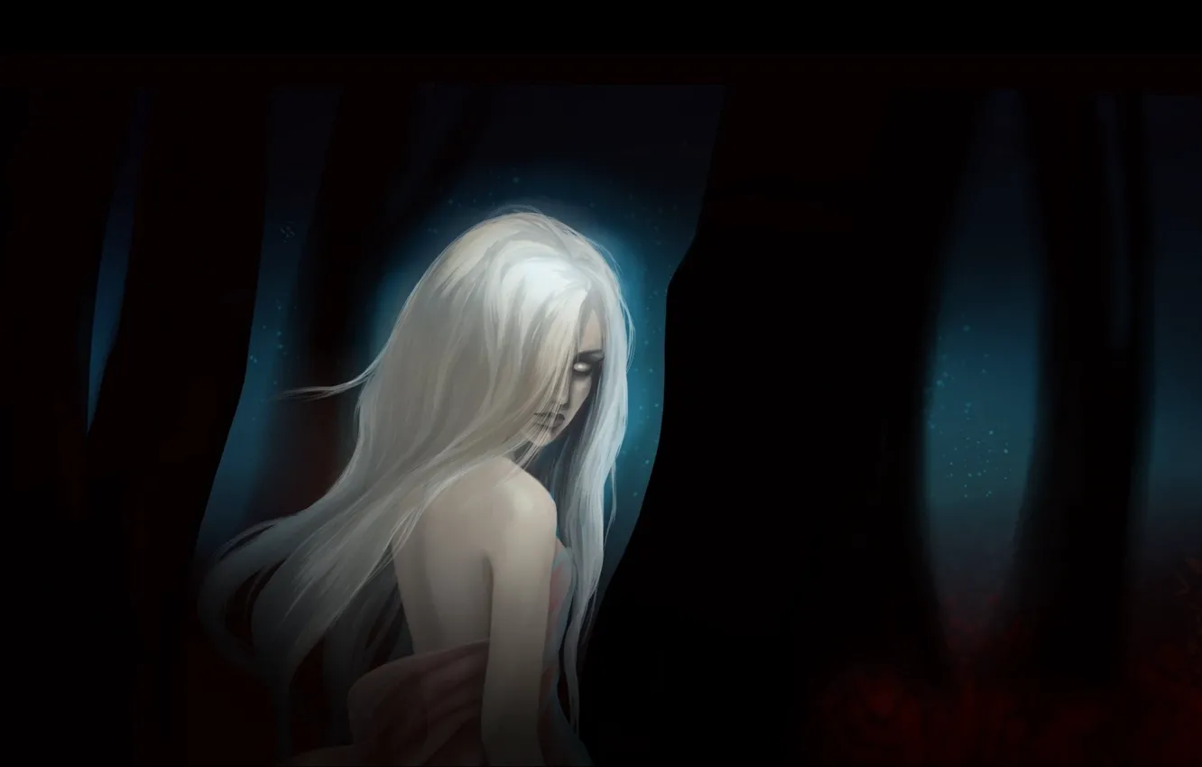 Photo wallpaper forest, night, black, Ghost, Ghost, Otherworldly