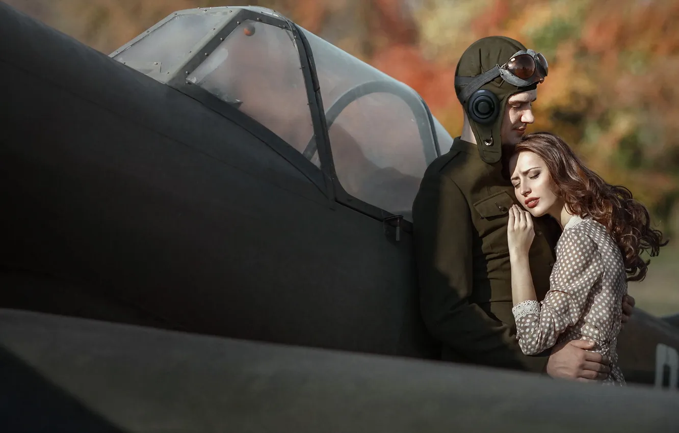 Photo wallpaper people, goodbye, the plane