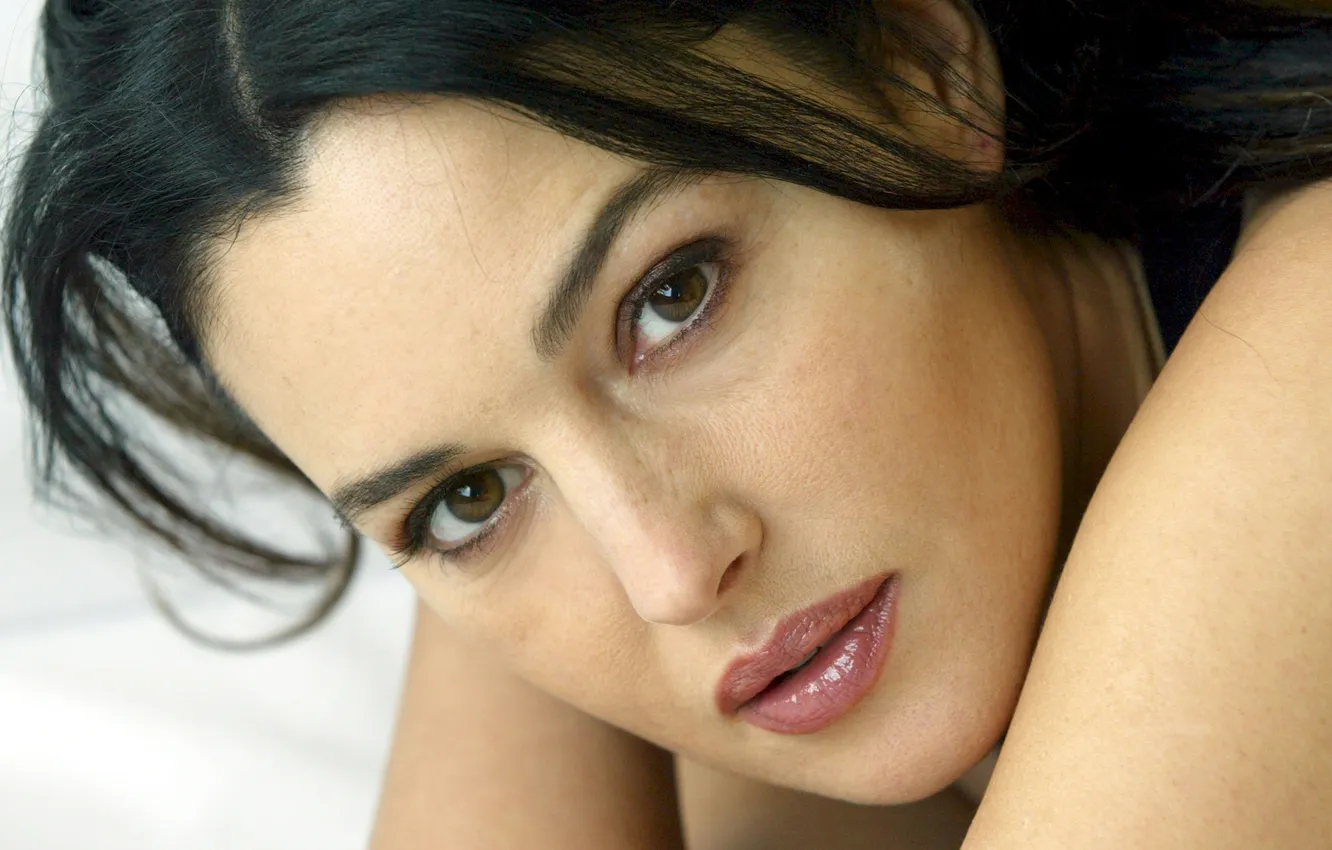 Photo wallpaper eyes, look, face, actress, lips, Monica Bellucci, Monica Bellucci