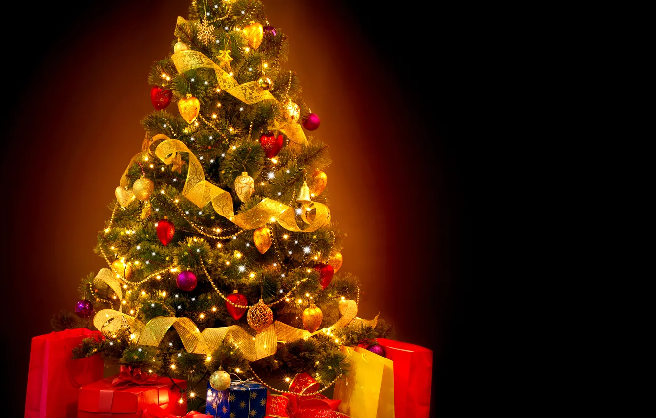 Photo wallpaper balls, decoration, holiday, new year, Christmas, Christmas, New Year, Christmas tree