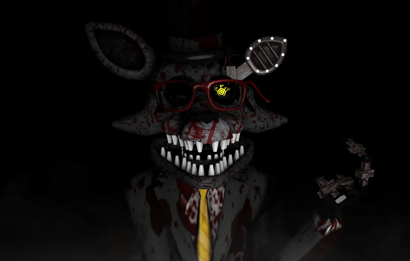 Photo wallpaper blood, the game, glasses, Five Nights at Freddy's, Five nights at Freddy's, mechanical doll