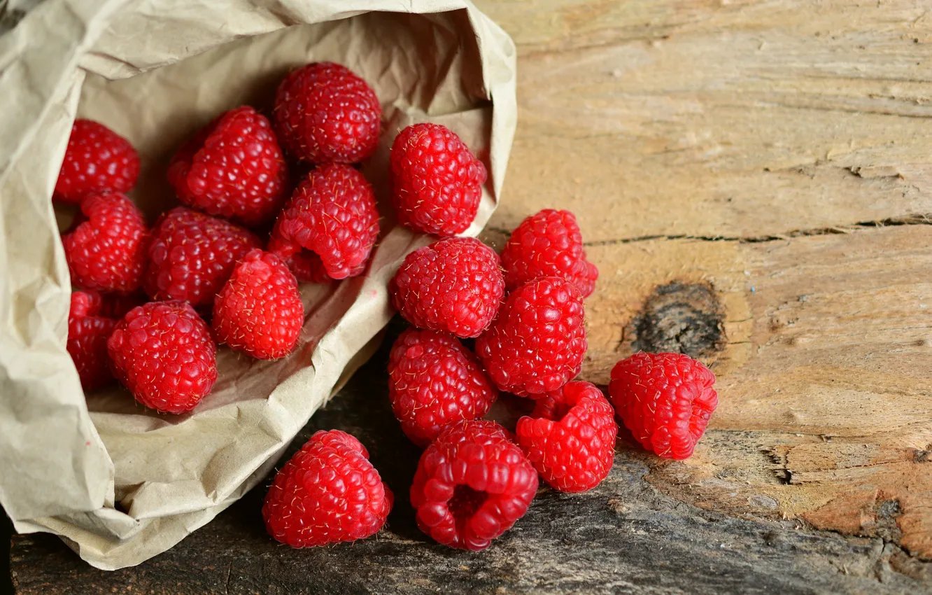 Photo wallpaper paper, berries, raspberry