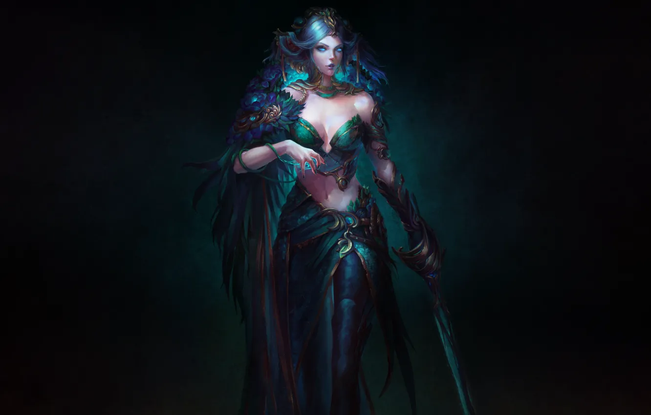 Photo wallpaper girl, fantasy, style, art, background, Illustration, Minimalism, Character