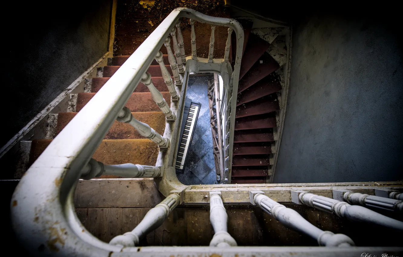 Photo wallpaper background, wall, ladder