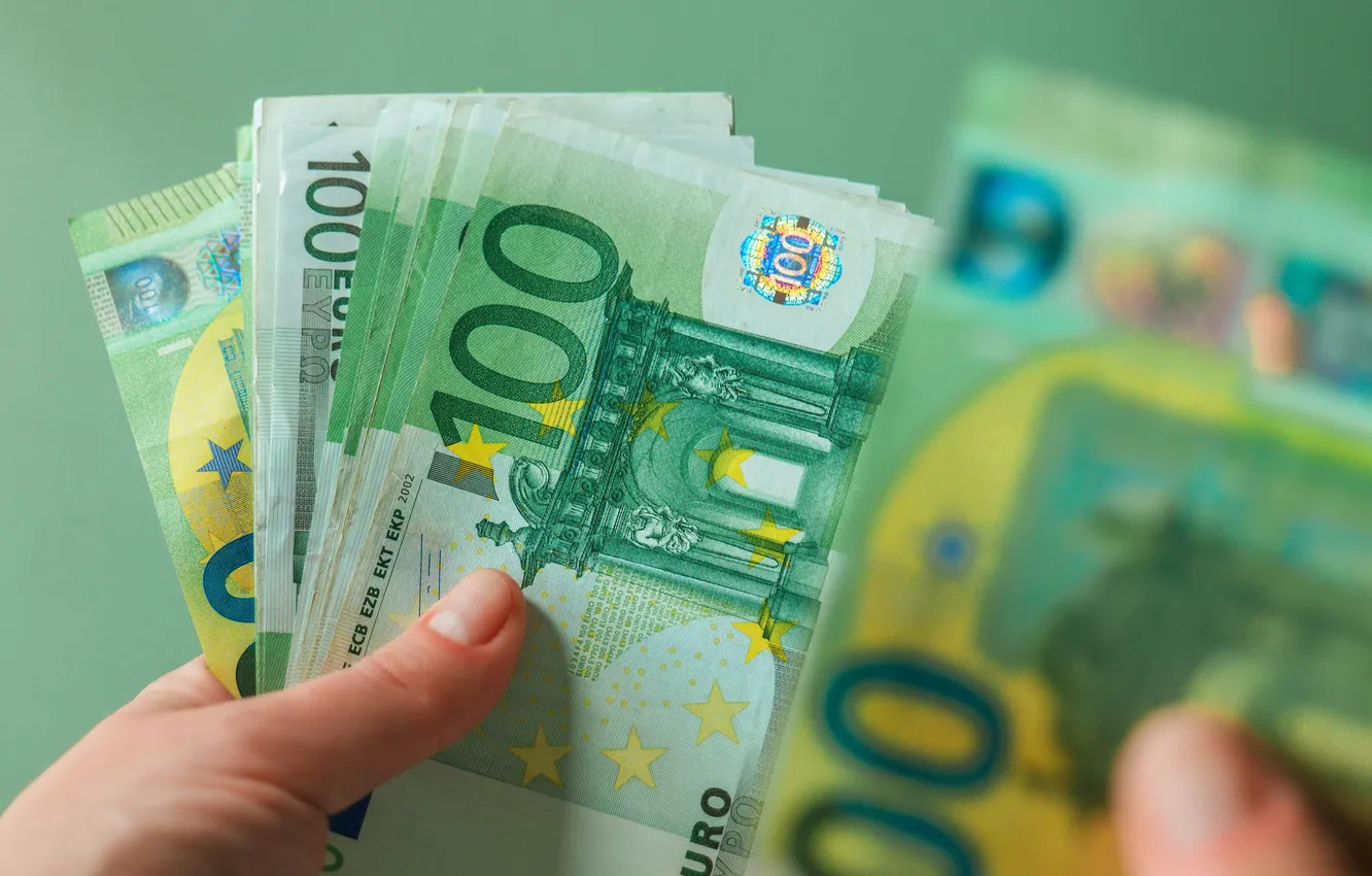 Photo wallpaper currency, the banknote, 100 euros, 100 Euro