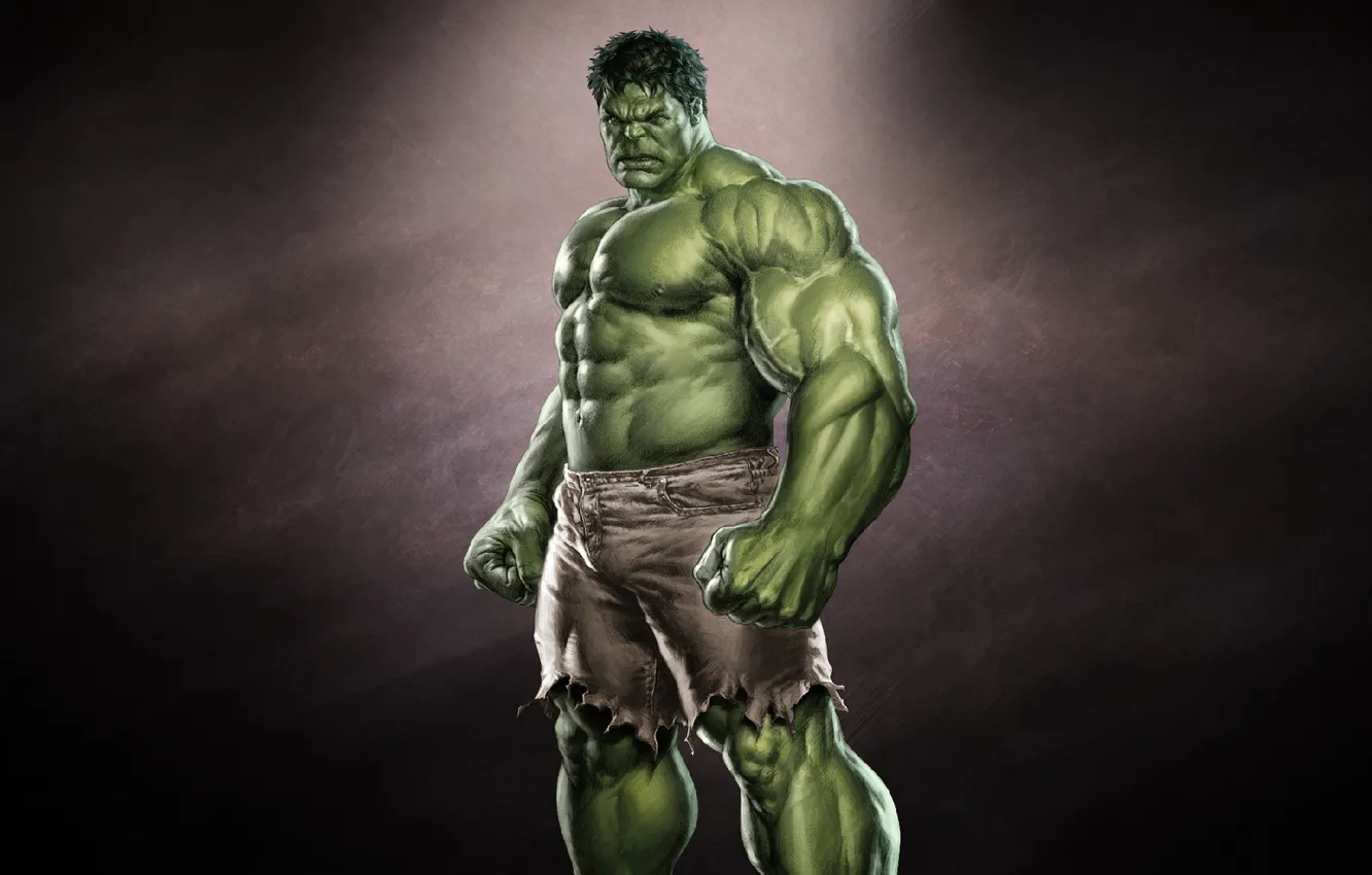 Photo wallpaper green, monster, Hulk, Hulk, dark background